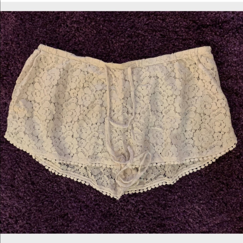 White Cut Out H&M Beach Shorts
